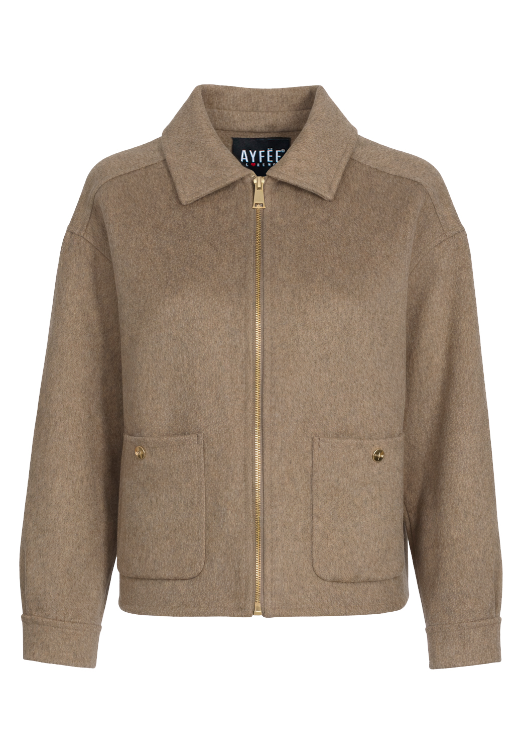 GIACCA CORTA CON TASCHE,4 TG,50%WO 50%PL,MADE IN PRC     - BEIGE